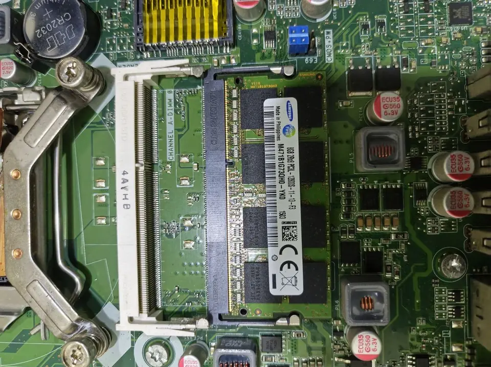 Memory module seated in a motherboard slot