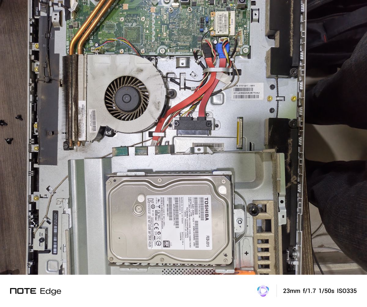 Desktop tower interior during a tune-up